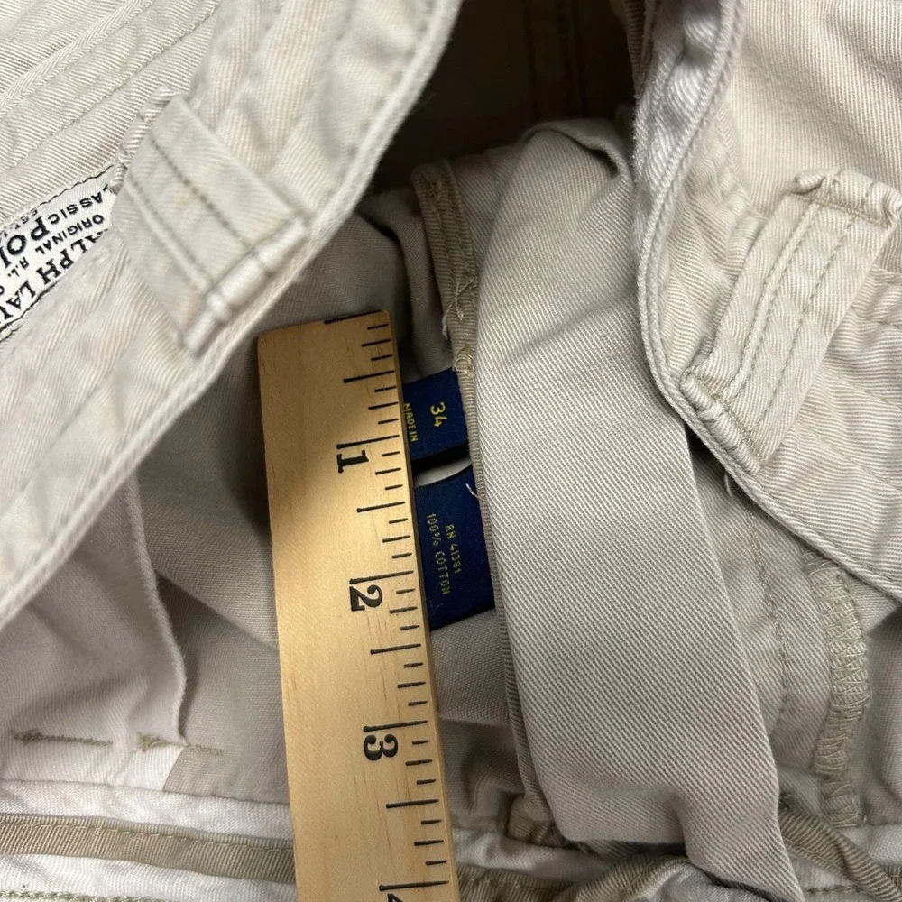 Polo‎ Ralph Lauren Classic Chino Cargo Shorts Men Size 34 Cotton Preppy